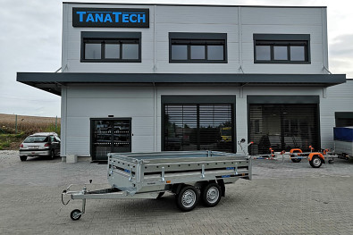 Tanatech Přívěs MARTZ Hochlader 300/2 750kg STEEL, vaník, plato, nebrzděný přívěs s koly pod ložnou plochou