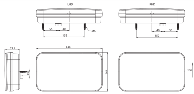 Zadní svítilna Fristom FT-370 L TB LED 6PIN LEVÁ výkres